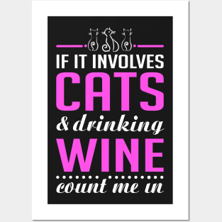 Cats and Drinking Wine Funny Posters and Art